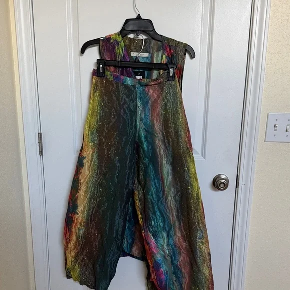 Bryn Walker women Zen Multicolor Layered Taffeta Vest and pants set - Picture 5 of 17